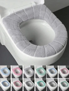 1/2/5pcs Thickened Toilet Seat Covers, Soft & Comfortable, Elastic, Easy To Install, Creative Pumpkin Pattern, Universal Toilet Seat Covers, Thick & Washable, Bathroom Decor, Winter Decoration