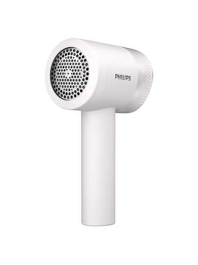 PHILIPS Recortador de pelusas recargable blanco GCA2200/10, resistente al agua IPX5, mide la ropa, control de velocidad, elimina pelusas sin dañar la ropa.