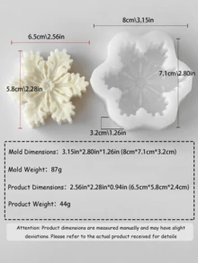 限量版圣诞蜡烛模具，DIY 3D圣诞树、姜饼人、雪花、房屋造型，手工香薰蜡烛装饰，硅胶材质，易于拆卸和重复使用 - 白色 - 查看 17