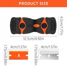 1 套刮刀刀片，玻璃刮刀工具，10 件钢刀片和 10 件塑料备用刀片，用于去除烤箱、窗户上的贴纸、纸张、食物残渣、油漆、胶水 - 彩色 - 查看 9