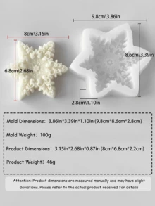 限量版圣诞蜡烛模具，DIY 3D圣诞树、姜饼人、雪花、房屋造型，手工香薰蜡烛装饰，硅胶材质，易于拆卸和重复使用 - 白色 - 查看 20