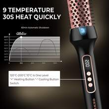 Thermal Brush Blowout, 1.5 Inch Heated Round Brush, Heated Curling Brush For Curls & Volume, Negative Ion, Two Settings, Rose Gold,Gifts For Men Women Gift Ideas Unique Gifts Top Cool Gifts Gifts For Her Gift Sets
