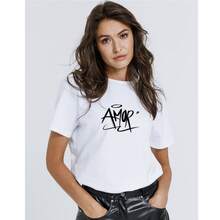 Playera mujer con diseño AMOR, sexy, urbana, street wear - Blanco - Ver 1