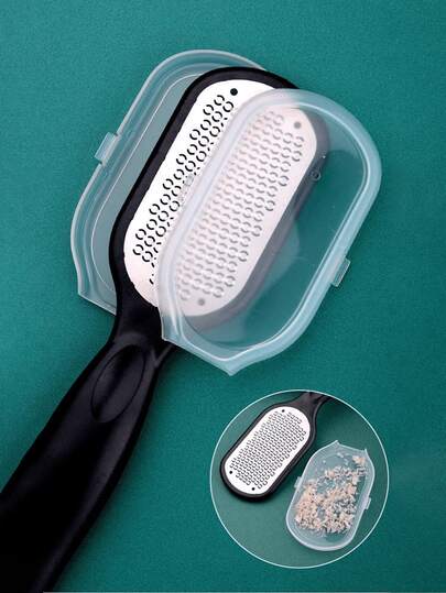 1 件，足部护理死皮锉，不锈钢材质制成 - 去除死皮、去角质和污渍，便携收纳