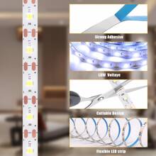 USB 供电 LED 灯带，高亮度灵活氛围照明，易于安装和携带，适用于电视背景装饰、厨房照明、派对装饰、卧室装饰等