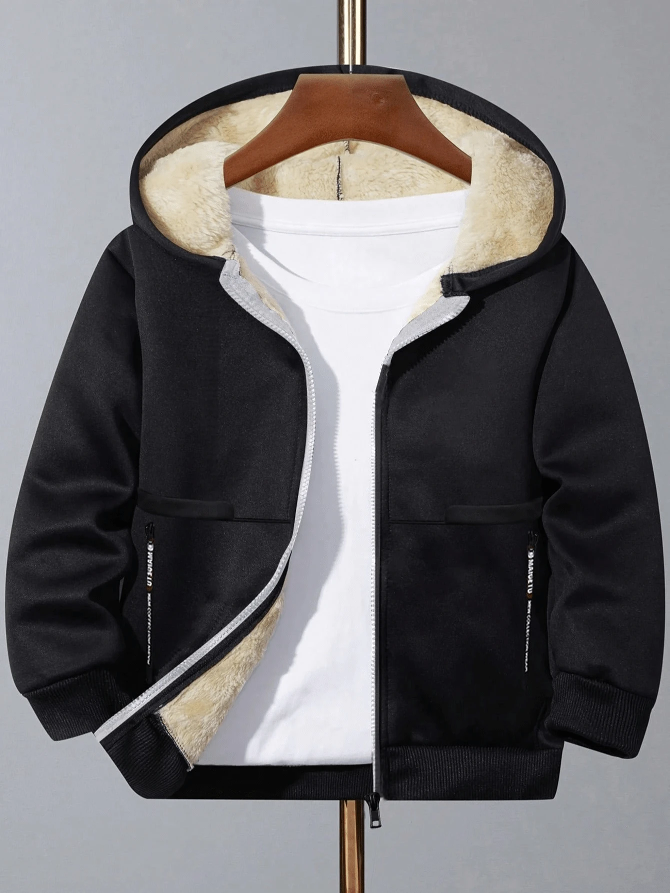 Chaqueta casual con capucha de poliéster, adecuada para deportes, de manga larga, tela ligera, con estilo de jugador de baloncesto, para otoño/invierno, moda para niños y adolescentes, actividades al aire libre