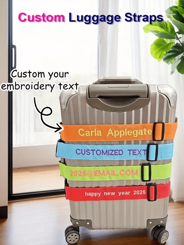 Personalized Luggage Strap, Customized Name Luggage Strap, Luggage Identification Belt, Luggage Fixing Strap, Luggage Waist Belt, Luggage Wrapping Strap