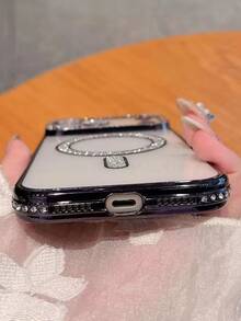 Nueva funda de lujo y moda con brillo, cristales de Rhinestone y transparente compatible con iPhone 16, 15, 14 Plus, 13, 12, 11 Pro Max, con carga inalámbrica magnética, resistente al agua, a golpes y a arañazos