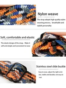 1 件编织手链带 38/40/41/42/44/45/49 毫米弹性单圈 7 系列 SE 3 6 Ultra 8 智能手表表带配件/节日礼物/生日礼物/复活节完美礼物 - 彩色 - 查看 5