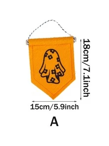 万圣节毛毡旗装饰，万圣节手工复古挂饰，秋季南瓜鬼魂毛毡装饰，庭院秋季户外横幅，适用于秋季感恩节、派对、万圣节、卧室、鬼屋、壁炉、墙壁、室内、室外、生日、家居悬挂装饰、秋季装饰