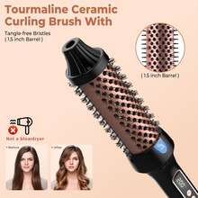 Thermal Brush Blowout, 1.5 Inch Heated Round Brush, Heated Curling Brush For Curls & Volume, Negative Ion, Two Settings, Rose Gold,Gifts For Men Women Gift Ideas Unique Gifts Top Cool Gifts Gifts For Her Gift Sets