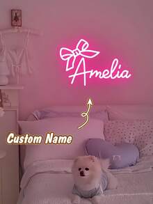 Đèn neon tên hình nơ hồng tùy chỉnh - Đèn LED trang trí tường cá nhân hóa, dùng nguồn USB, hoàn hảo cho phòng ngủ, bàn trang điểm, phông nền tiệc - Món quà lý tưởng cho Ngày Valentine, Kỷ niệm và Sinh nhật; Món quà hoàn hảo cho bạn gái, vợ, con gái, cô dâu, Giáng sinh, Lễ Tạ ơn và Halloween., Trang trí nhà cửa phòng khách - Nhiều màu - Xem 2