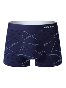 8 件/包男士透气舒适平角内裤，弹力运动短裤，休闲耐用内衣，适合日常穿着 - 黑色 - 查看 5