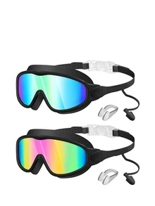 2pcs Kids Swimming Goggles Set, Anti-Fog High Definition Children Swimming Goggles, Leak-Proof Wide Angle Swimming Goggles, Suitable For 3-14 Years Old Kids Swimming Accessories - Multicolor - View 10