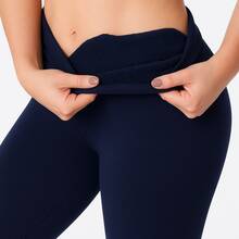 Warm, Plush, Flannel Thermal Fitness Pants For Sports And The Gym, Sizes S To XL - Màu xanh hải quân - Xem 1