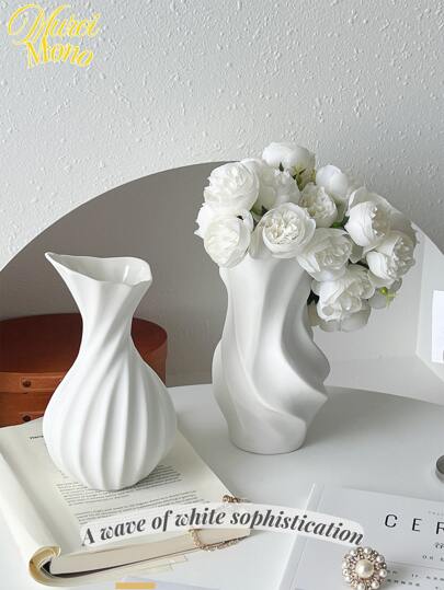 1 pieza Jarrón de flores de cerámica creativo con almacenamiento de agua, decoración estética rotacional, decoración de mesa de entrada de sala de estar de alta gama para flores secas, decoración de hotel, decoración del hogar