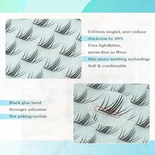 Self Adhesive Eyelashes - Ultra-Thin & Ultralight, Press On, No Glue Needed, Pre Glued Clusters, Glueless Extension (Manga Look TJJ)