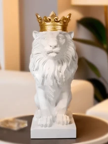 1件树脂复古豹子蹲姿摆件，适用于书房、门厅、办公室、酒店装饰