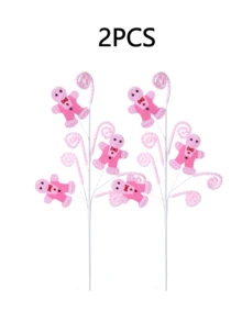 1/2/4/6 buc Crăciun roz turtă dulce om de zăpadă ramură decorare brad de Crăciun decorare turtă dulce Crăciun sărbătoare decorare casă decorațiuni de Crăciun camera decor iarnă