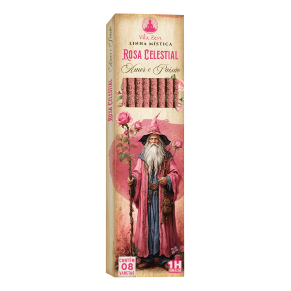 Incenso Linha Mistica 0% Carvão Rosa Celestial C/8 Varetas