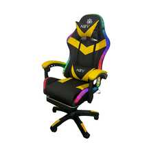 NSY Ergonomic Gamer Chair With Multicolor LED RGB Lighting Office 90° To 150° Reclining With Footrest Adjustable Height Yellow And Black Color - 黃色 - 查看 5