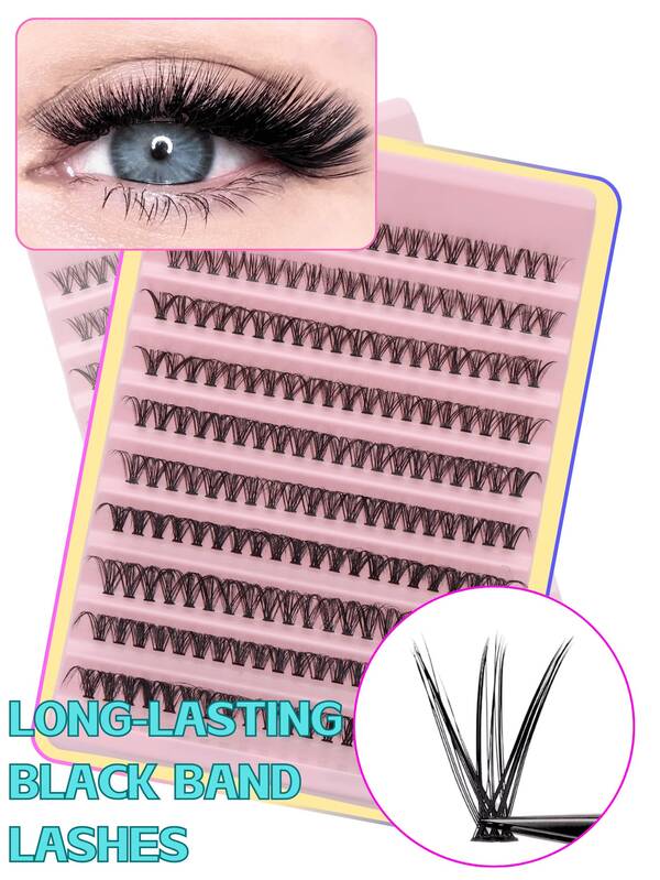 200PCS Eyelashes, Light Volume C Curl 10-16mm, DIY Individual Lash Clusters, Natural Look&Lightweight&Ultra Thin, Long-Lasting Eyelashes, -For Daily Makeup&Wedding&Dating&Travel, Loved For Halloween&Gifts&Xmas, Limited