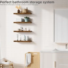 [1/2/4 件套 / 厚度 0.59 英寸 * 宽度 5.8 英寸 * 长度 15.7 英寸] 浮动壁挂式储物架，1 层浮动架，展示架，书架，相框装饰架，厨房香料瓶收纳架，办公室小雕像展示架，卧室床头柜装饰架，棕色/黑色/白色可选，适用于卧室/厨房/书房/客厅/浴室]