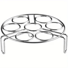 7-Egg Capacity Stainless Steel Steamer Rack, Material, Leak-Proof Design For Steaming, Baking, Cooling - Compact Round Rack Suitable For Kitchen, Oven, Microwave, Camping - Easy To Clean Stainless Steel - 1 Piece, Outdoor Cooking Tool, Stylish Metal Finish - Multicolor - View 5