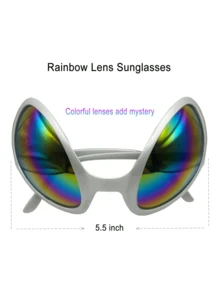 4pcs/Set Holiday Party Fun Cosplay Alien Halloween Valentine's Day Gift Glasses + Headband Mask Makeup Ball Party Gloves Hair Accessories Costume Props, New Glitter Sequin Christmas Party Stage Outfit