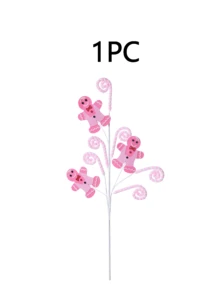 1/2/4/6 buc Crăciun roz turtă dulce om de zăpadă ramură decorare brad de Crăciun decorare turtă dulce Crăciun sărbătoare decorare casă decorațiuni de Crăciun camera decor iarnă