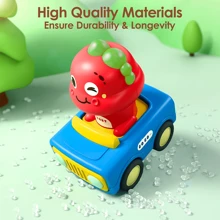 1辆卡通动物造型推拉玩具车，摩擦动力玩具车，适合1-3岁幼儿，恐龙造型玩具车，婴儿玩具，1-3岁男孩生日/圣诞节/万圣节礼物 - 彩色 - 查看 6