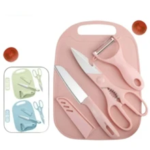 Kit Cozinha Completo Faca Tesoura Descascador E Tábua - Sortido - Visão 6