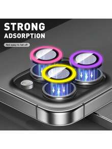 Yezodawee 9 piezas de protectores de lente de cámara luminosos y coloridos que brillan en la oscuridad, de aleación de aluminio, compatibles con 17 Pro Max/17 Pro/17 Air/17/16 15 14 13 12 11 Pro Max Plus