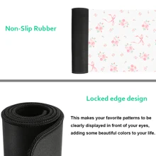 Pink Bow Mouse Pad Aesthetics Art Desk Mat 35.4x15.7 Inch Office Desk Accessories Rubber Base With Stitched Edge Non-Slip Mousepad For Office Decor Home Decor As Gifts For Women,Girlfriends,Friends Birthdays,School Supplies,Back To School