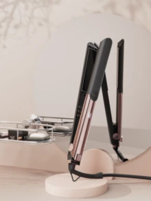 Prancha alisadora de cabelo de 1 polegada com placas flutuantes 3D de cerâmica, chapinha e modelador de cachos 2 em 1 com 15 temperaturas para todos os tipos de cabelo, chapinha com visor LCD, bivolt, desligamento automático, presente de Natal para mulheres.