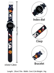 1 件卡通火箭宇航员图案电子手表，儿童礼物，生日礼物
