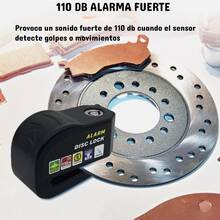 Alarma Candado Motocicleta Bicicleta Antirrobo Impermeable Freno de Disco Bloqueo - Negro - Ver 4