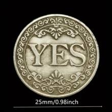 1 Pc YES Or NO Lucky Coin Make Decision Souvenir Coin Double Sided Badge Collectible Gifts,Gift,Halloween,Coin - Silver - View 2