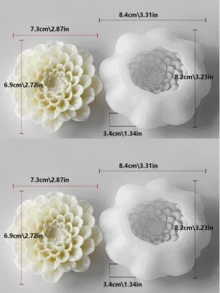 Stampo in silicone 3D a forma di fiore | Progettato appositamente per candele, sapone, resina e artigianato in gesso | Resistente alle alte temperature e facile da smontare | Disegno floreale rosa e bianco | Dettagli raffinati, regalo perfetto per le feste e i compleanni