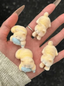 2个可爱甜美的橙色猫咪发夹，适合侧刘海、碎发或任何其他发型，是女士发饰的理想之选。 - 彩色 - 查看 3