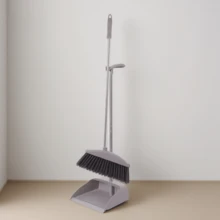 Broom And Dustpan Set, Long Handle Floor Cleaning Broom And Dustpan Set, Rotatable Broom And Dustpan With Comb For Sweeping Dust And Dirt, Suitable For Home, Kitchen, Room, Office, Cleaning Supplies, Cleaning Tools, Back To School