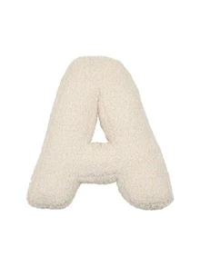 1个白色创意DIY字母抱枕，字母可自由组合，柔软舒适，是沙发靠垫的理想家居装饰，可根据您的喜好定制，是节日、生日、圣诞节的创意礼物，也非常适合圣诞节和房间装饰。