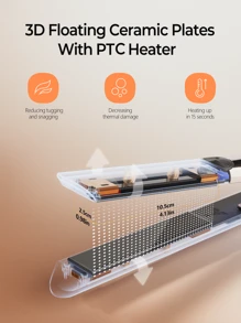 Prancha alisadora de cabelo de 1 polegada com placas flutuantes 3D de cerâmica, chapinha e modelador de cachos 2 em 1 com 15 temperaturas para todos os tipos de cabelo, chapinha com visor LCD, bivolt, desligamento automático, presente de Natal para mulheres.