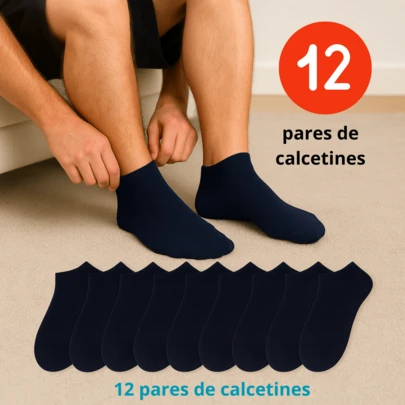  SL.MAX Calcetines tines para hombre, paquete de 12 pares con diferentes combinaciones de color negro,gris,blanco y azuls tines deportivos ligeros para cualquier deporte.