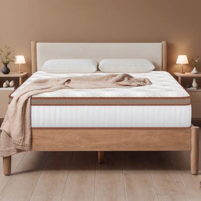 Matratze 140 x 200 cm, antibakteriell, orthopädisch, 7-Zonen-Unterstützung, 26 cm hoch, Federkern und Memory-Schaum, langlebig