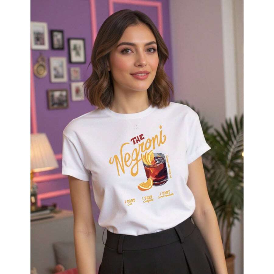 T- Shirt de Mujer con diseño grafico THE NEGRONI, urbano, comodo, fresco, calle