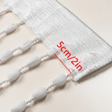 1 tấm rèm cửa trang trí hình quả cầu lông Pom Pom treo, màu trắng, màu sâm panh, màu vàng - trắng - Xem 10