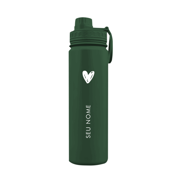 Garrafa Térmica Fresh Com Alça Personalizada de Coração Com o Seu Nome