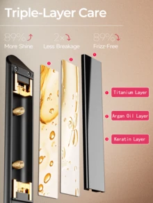 Prancha alisadora de cabelo de 1 polegada com placas flutuantes 3D de cerâmica, chapinha e modelador de cachos 2 em 1 com 15 temperaturas para todos os tipos de cabelo, chapinha com visor LCD, bivolt, desligamento automático, presente de Natal para mulheres.