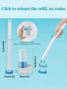 Disposable Toilet Cleaning System Kit, Storage Box And 12 Toilet Wand Replacement Heads, Disposable Toilet Brush (Includes 12 Toilet Wand Replacement Heads And Holder), Toilet Cleaning Wand, Toilet Cleaning Supplies For Deep Cleaning And Hygienic Bathroom Maintenance,Christmas,Bathroom Accessories,Home,Bedroom,Bathroom Storage,Toilet Brush